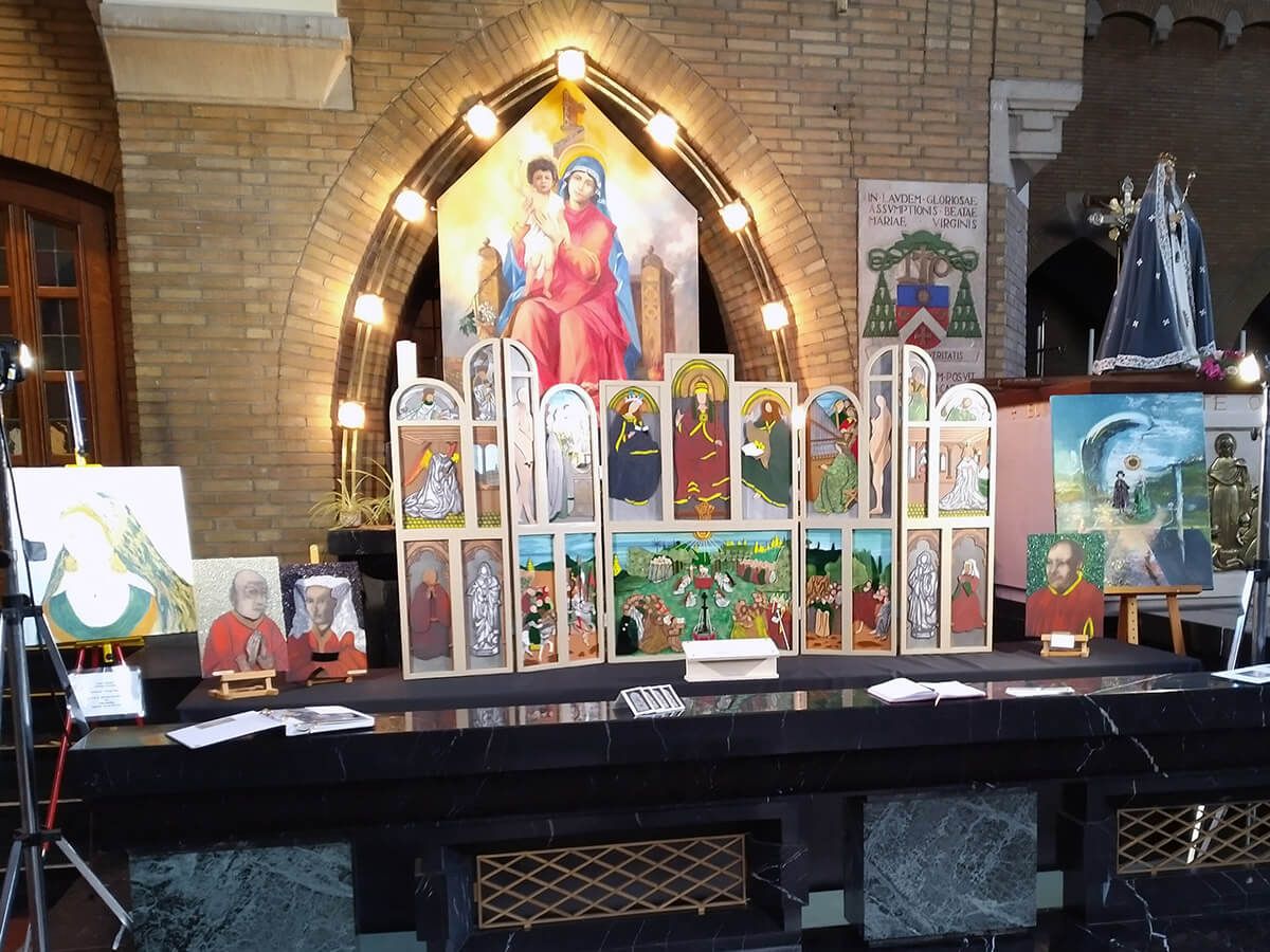 Wannes De Rijck - Lam Gods tentoongesteld in de kerk van Stekene