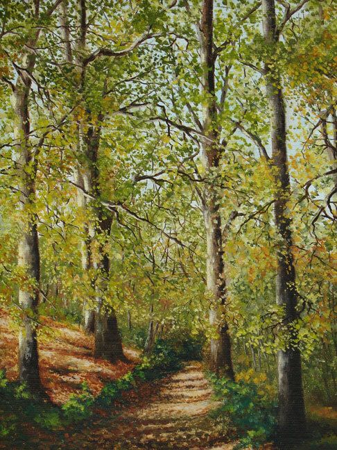 Schilderij "Dreefje" olieverf op doek - Rudi Van Buel
